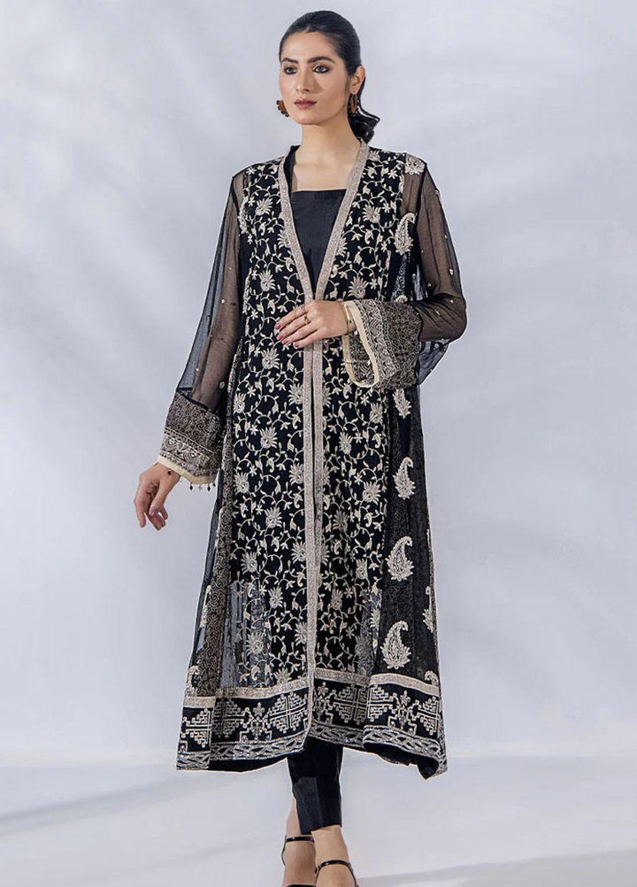 Malook By Shazia Ovais Pret Embroidered Chiffon 3 Piece Suit MLK23D Shahi