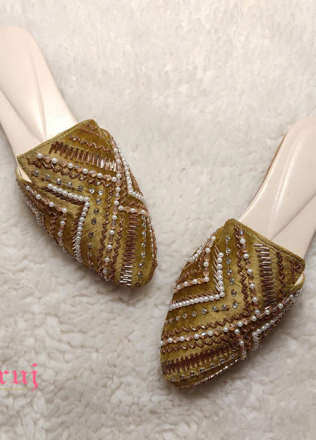 Zuruj Festive Style  Mules  ML-5-Golden