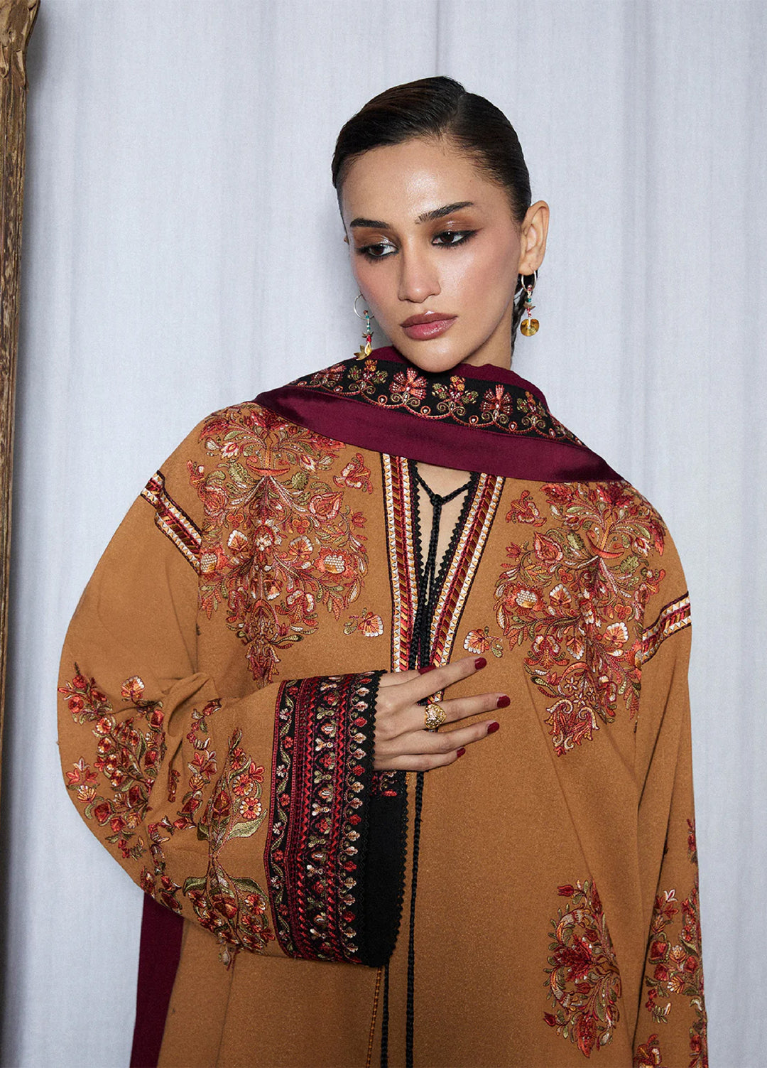 Jugnu by Hussain Rehar Unstitched Karandi Embroidered Suits 3 Piece HR25JW Zrov - Winter Collection