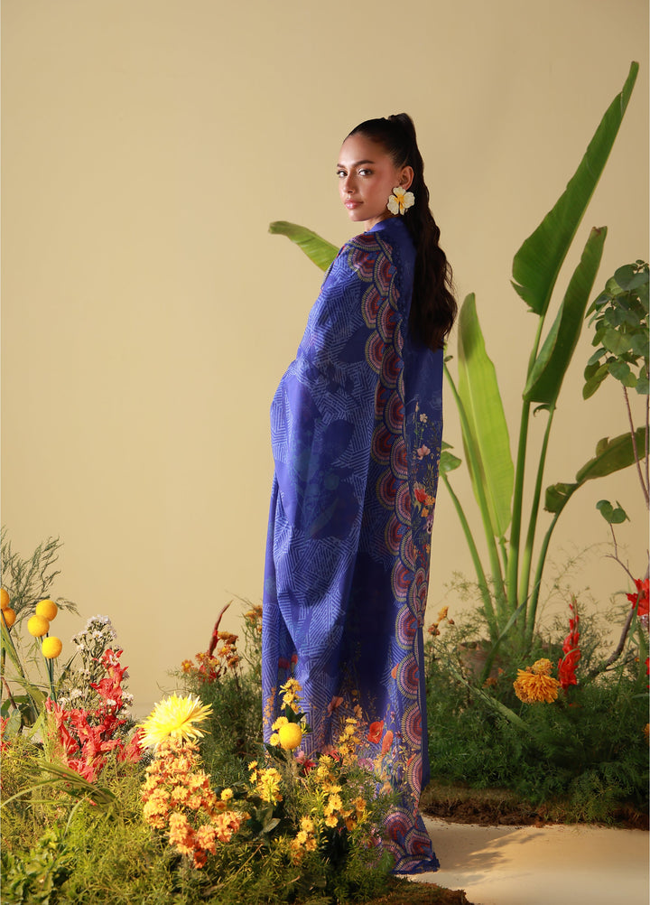 Mirha by Sahar Unstitched Printed Lawn 3 Piece Suit SS1-26-10 Royal Cobalt - Summer Collection