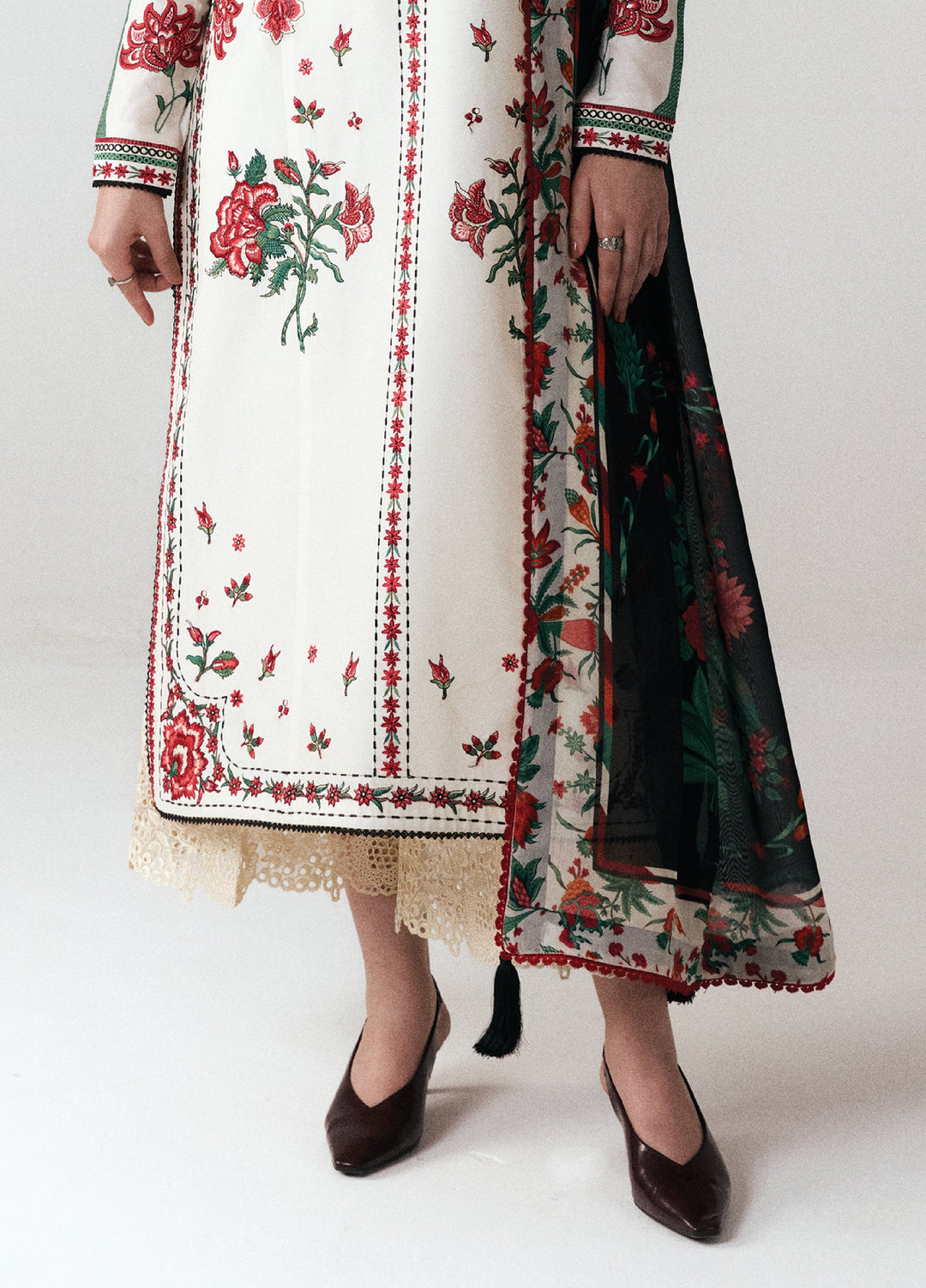Jugnu by Hussain Rehar Unstitched Embroidered Cotton 3 Piece Suit HR26UCJ Inali JUG-LD D#1278 - Eid Collection