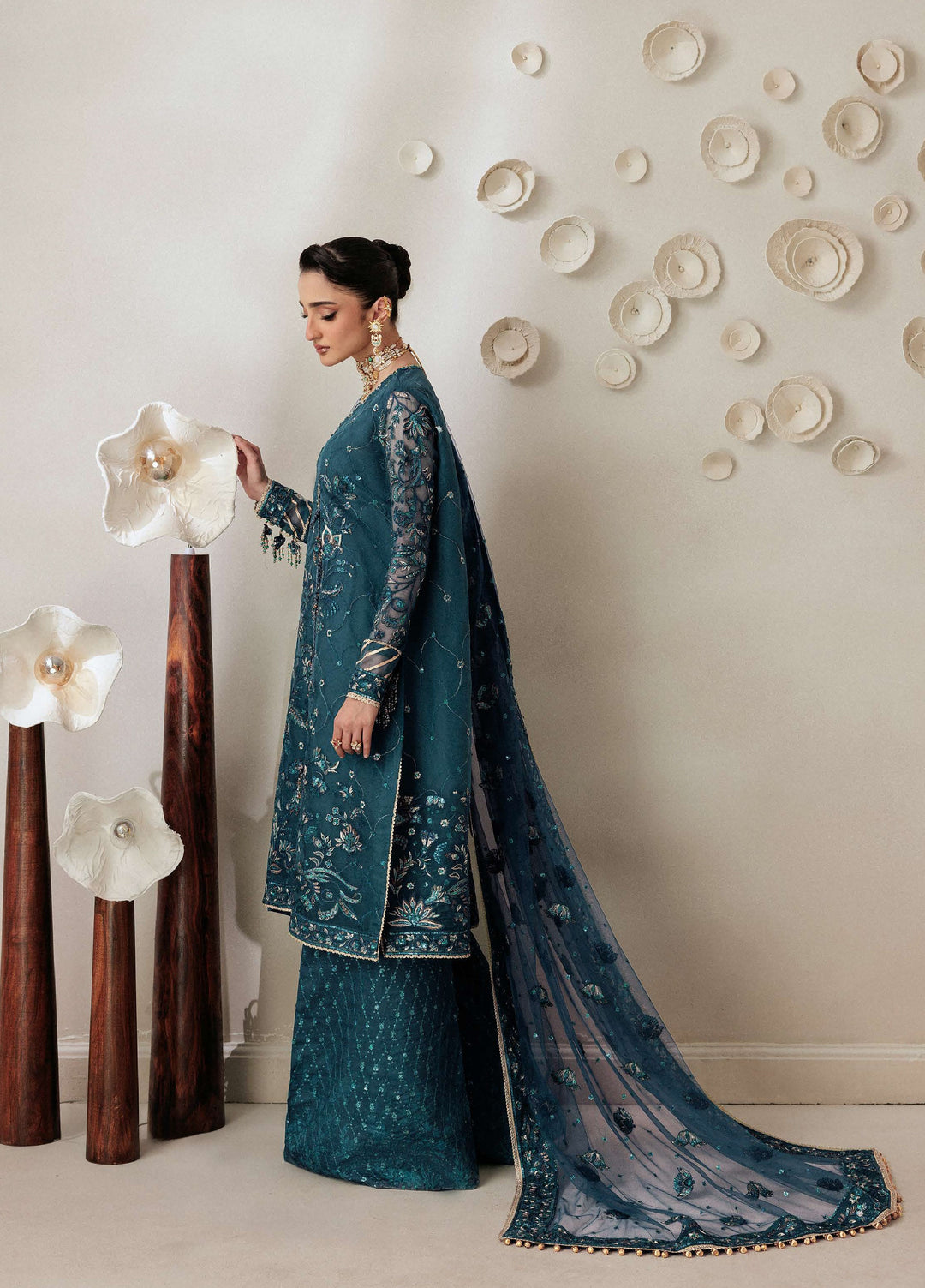 Aik Shaam by AIK Atelier Unstitched Organza Embroidered 3 Piece Suit AIK26US D-04 - Wedding Collection