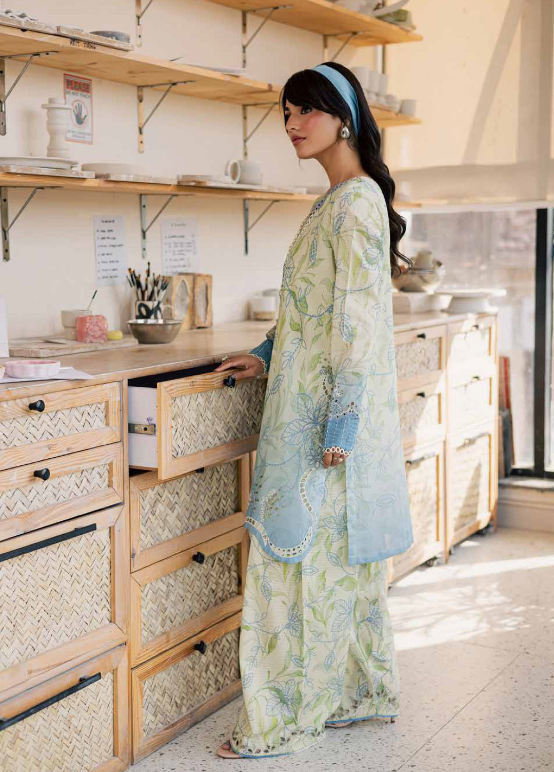 Ballerina by Nureh Unstitched Printed Chikankari Lawn 2 Piece Suit NU26UBL NU2-195 - Summer Collection