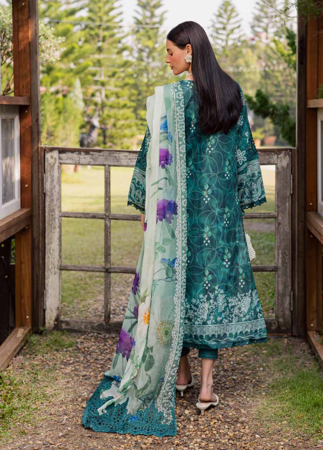 Gardenia by Nureh Unstitched Embroidered Lawn 3 Piece Suit NU26UGL NSG-210 - Summer Collection