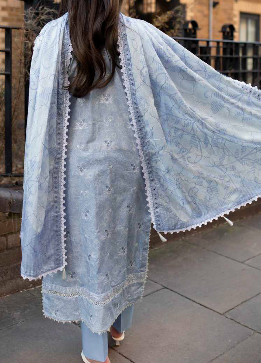 AL Zohaib Dhagakari Unstitched Embroidered Lawn 3 Piece Suit AZ26UD D-11 - Summer Collection