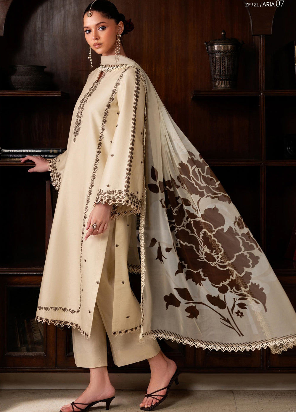 Zarif Unstitched Embroidered Lawn 3 Piece Suit ZR26ULF ARIA 07 - Festive Collection