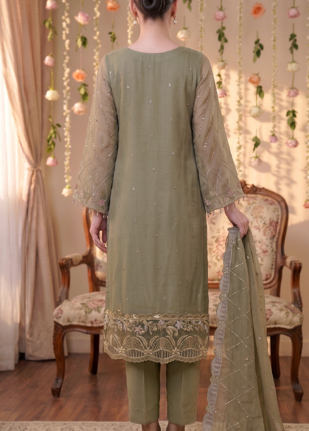 Anaya Noor by Zebtan Unstitched Embroidered Chiffon 3 Piece Suit ZB26UAC AN 07 - Festive Collection