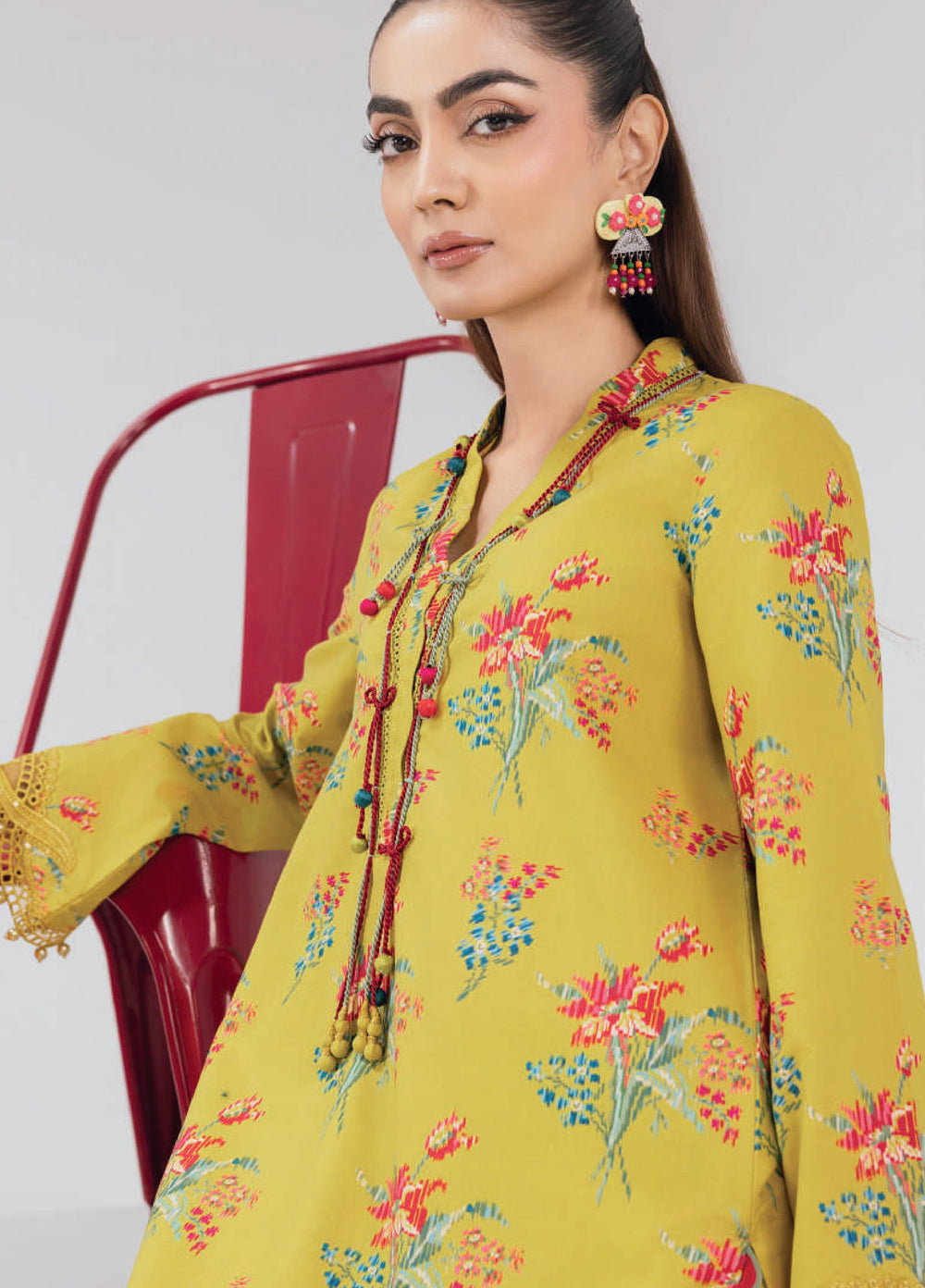M Basics by Maria B Unstitched Embroidered Lawn 3 Piece Suit MB26UMB MB-CUSV13-6B - Summer Collection