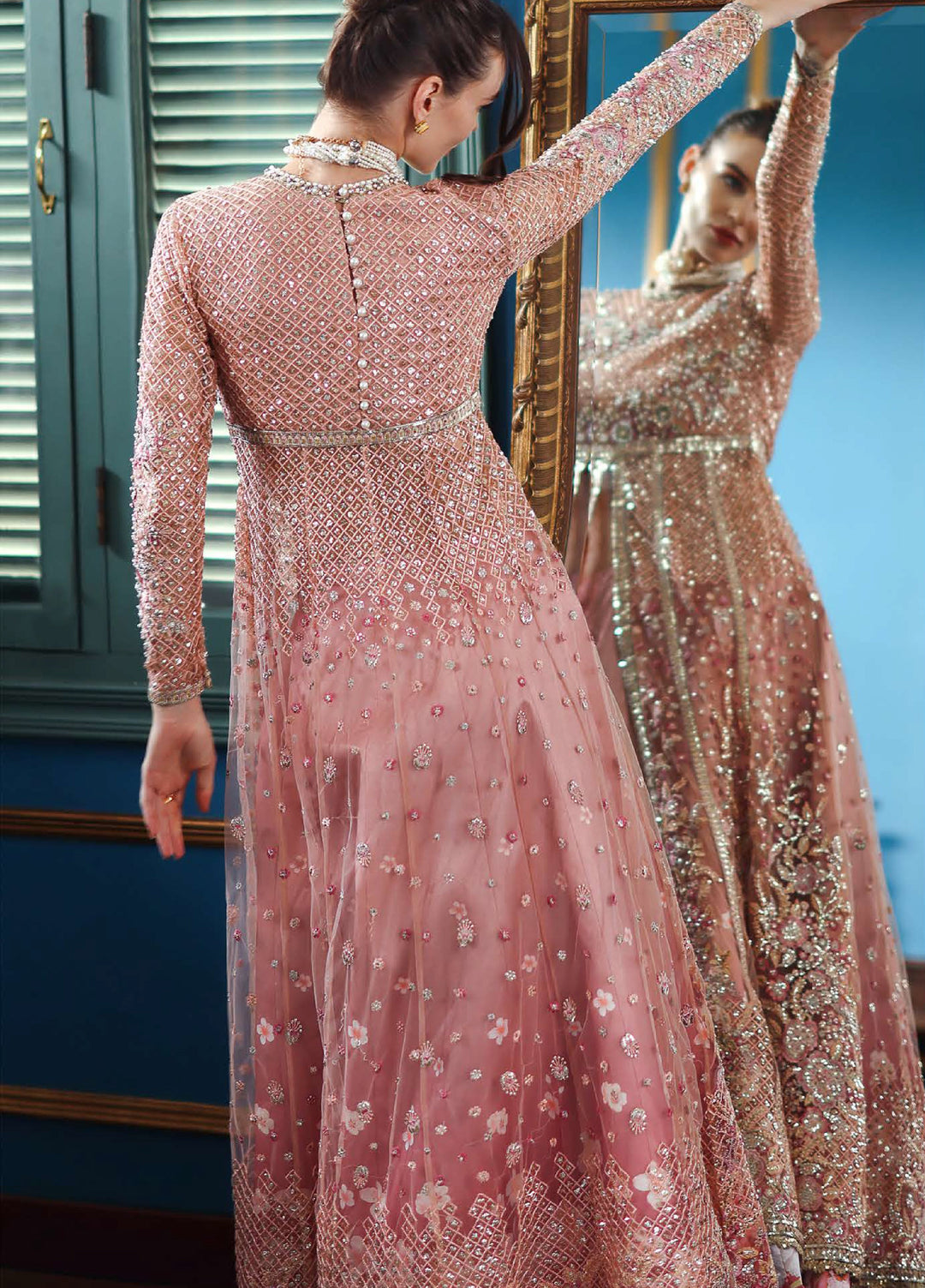 The Muse by Mushq Unstitched Organza Embroidered Suits 3 Piece MU26TM Shayna - Wedding Collection