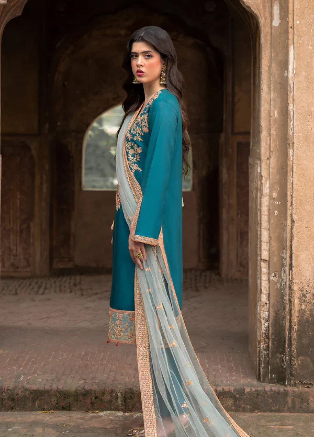 Zaria by Meeral Pret Embroidered Raw Silk 3 Piece Luxe - Festive Collection