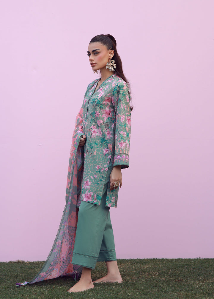 Mirha by Sahar Unstitched Printed Lawn 3 Piece Suit SS1-26-19 Olive Blush Reverie - Summer Collection