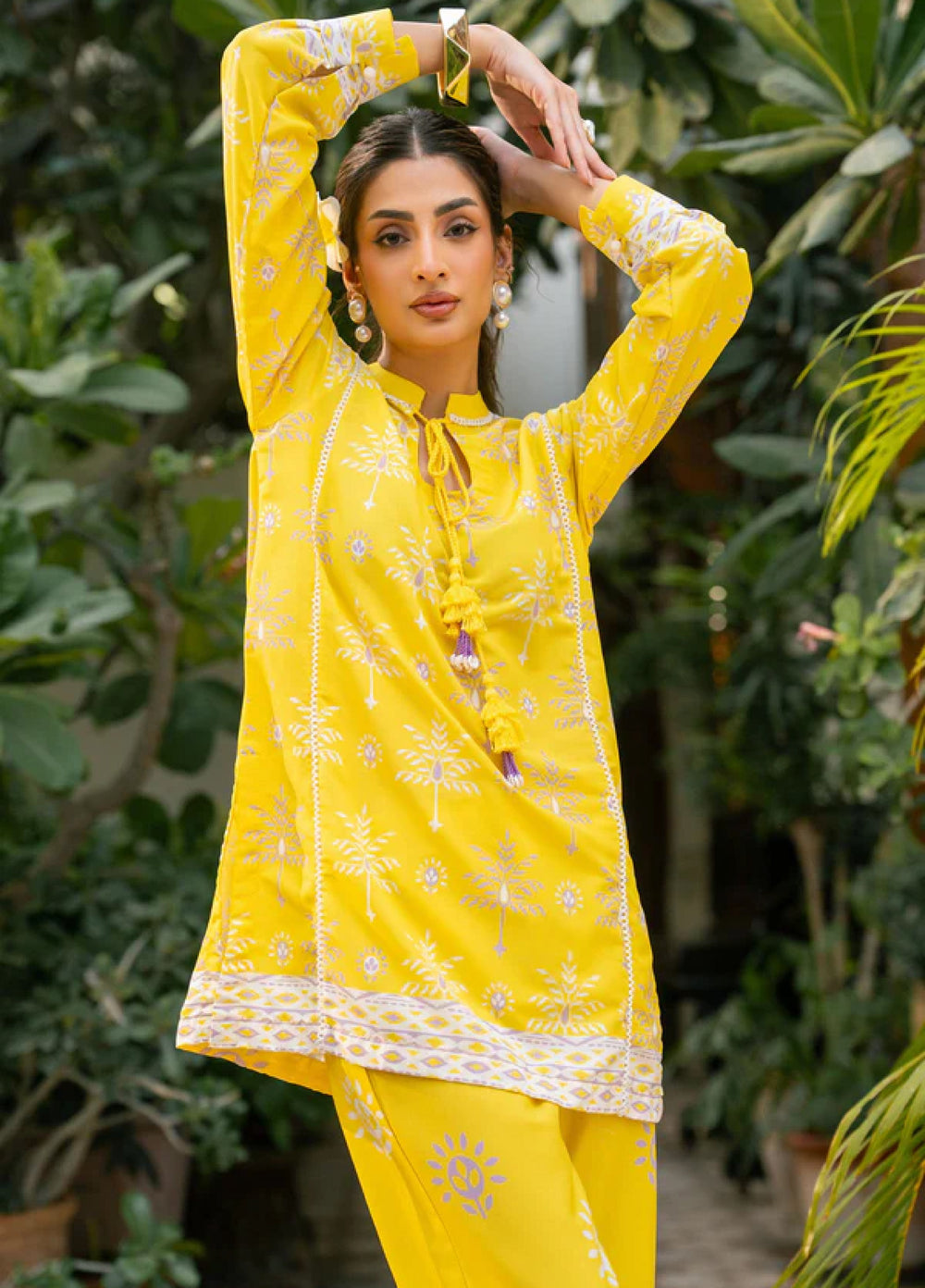 Nairah Women Pret Printed Arabic Lawn Suit NAH26PN Mari Gold - Spring Collection
