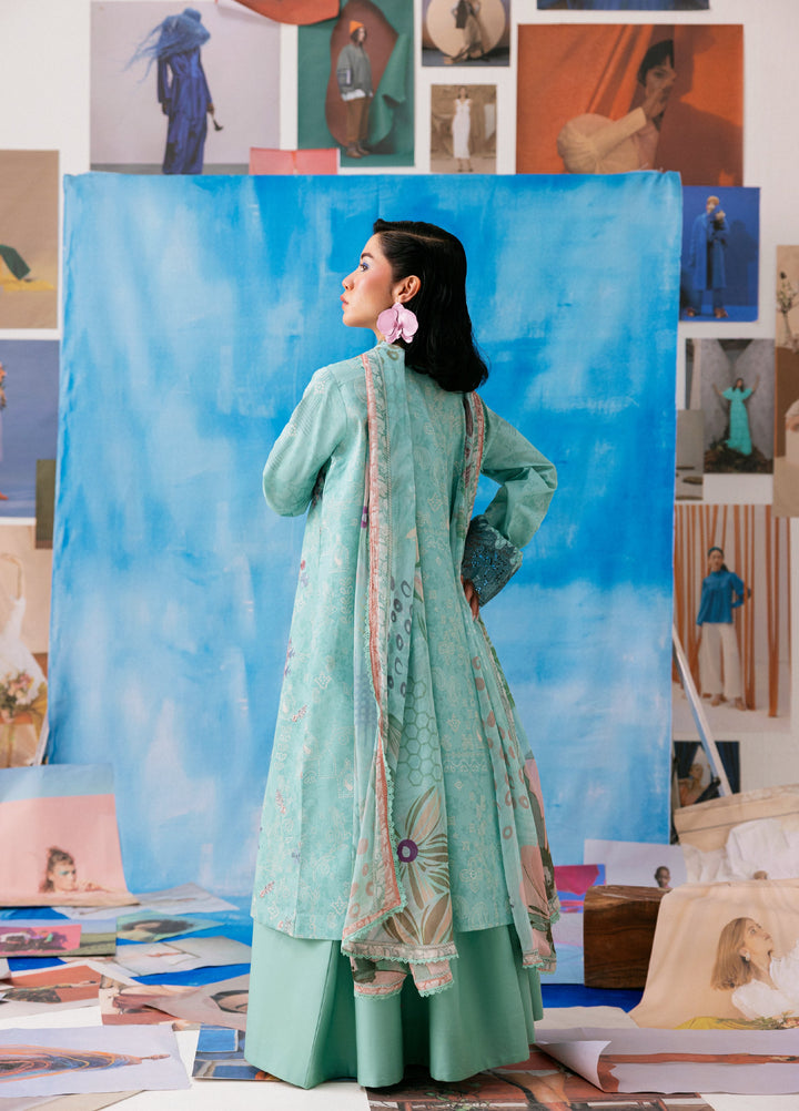 Zync by Florent Unstitched Embroidered Printkari Lawn 3 Piece Suit FL26UZP FZ-5B - Summer Collection