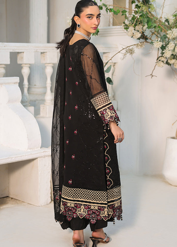 Lamhay by Shamooz Unstitched Embroidered Chiffon 3 Piece Suit SHM26UL Siyah - Festive Collection