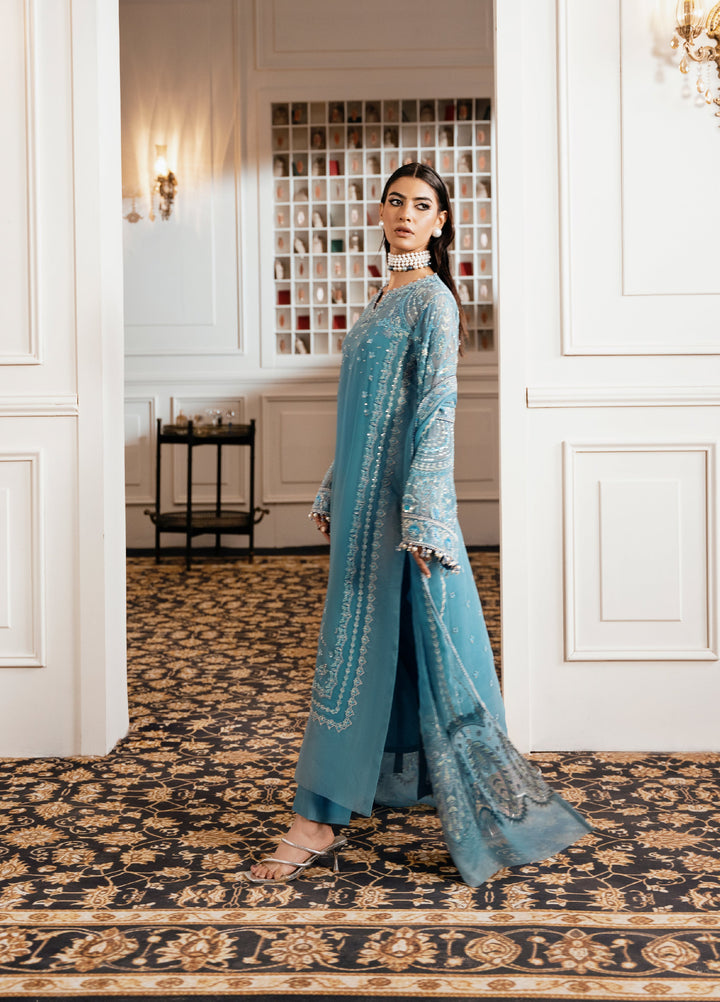 Check In by Zarizaa Embroidered Chiffon 3 Piece Suit ZZ26UCI DEW - Festive Collection