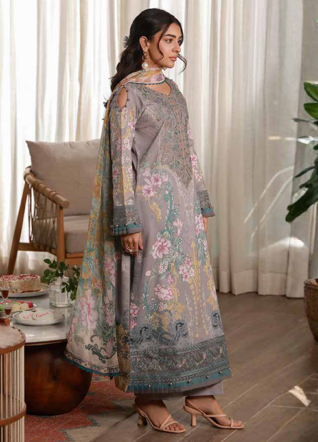 Delia by Gulaal Unstitched Embroidered Lawn 3 Piece Suit GL26UD D-2 Orra - Summer Collection