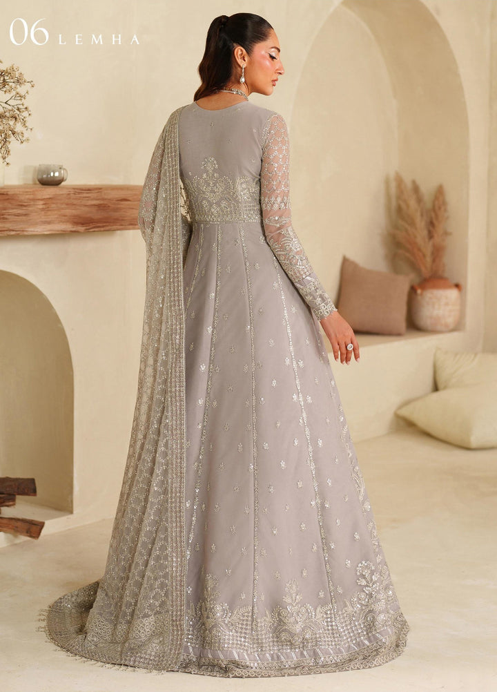 Meesa by Zarif Unstitched Net Embroidered Suits 3 Piece ZR25UF ZRF-ML-06 LEMHA - Winter Collection