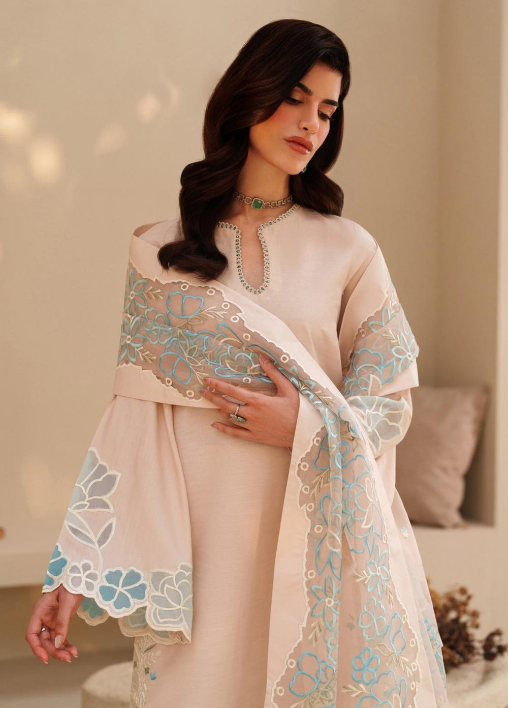 Tabeer by Zarif Unstitched Silk Embroidered 3 Piece Suit ZR26UT ZE-TS-02 FLORIELLE - Winter Collection
