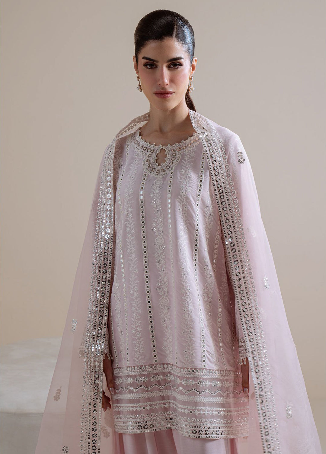 Luxe Atelier by Cross Stitch Unstitched Embroidered Silk 3 Piece Suit CS26ULA D-1 Blush Aura - Festive Collection