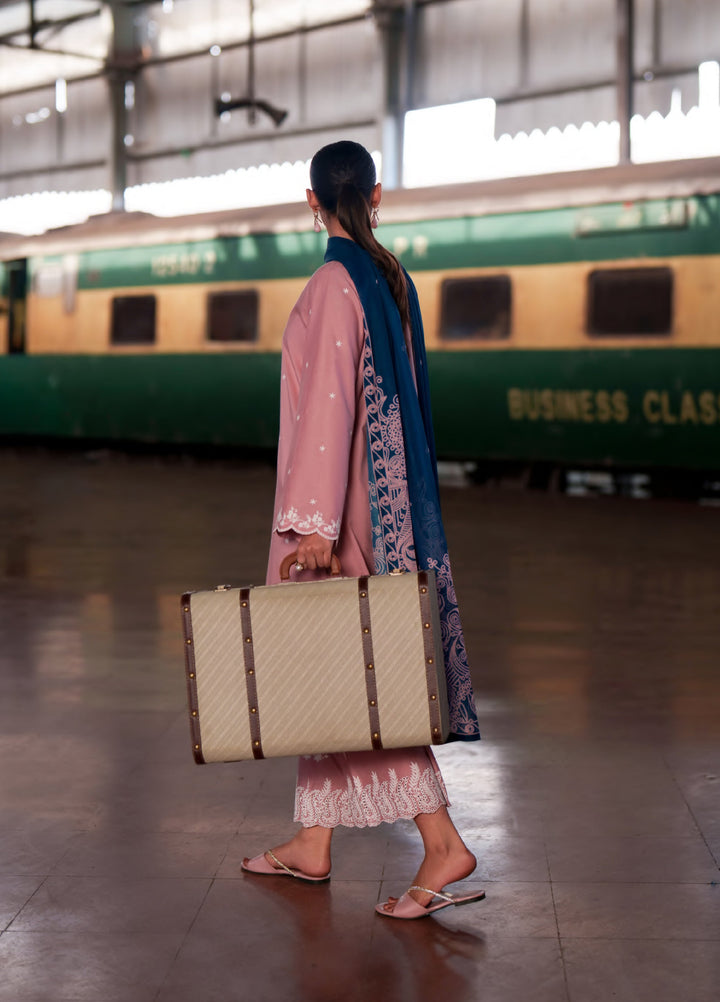 Summer Travels by Casuallite RTW Embroidered Cotton Lawn 3 Piece Suit CL26ULST OUTFIT 01 BLUSH BREEZE - Casual Collection