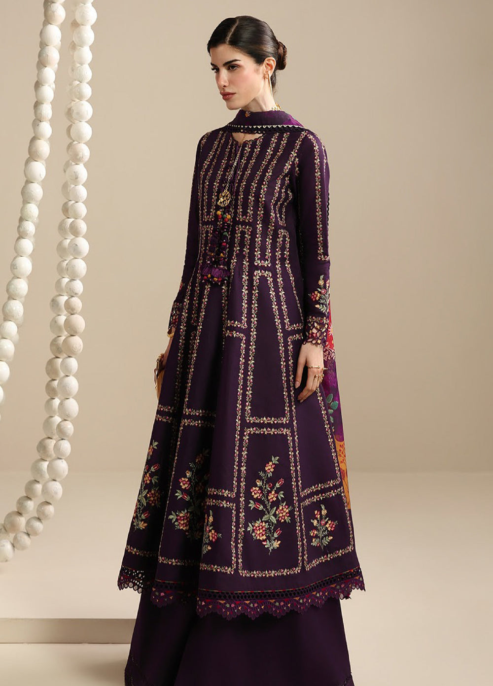 Iris by Jazmin Unstitched Embroidered Lawn 3 Piece Suit JZ26ULI IL26-D06 - Eid Collection