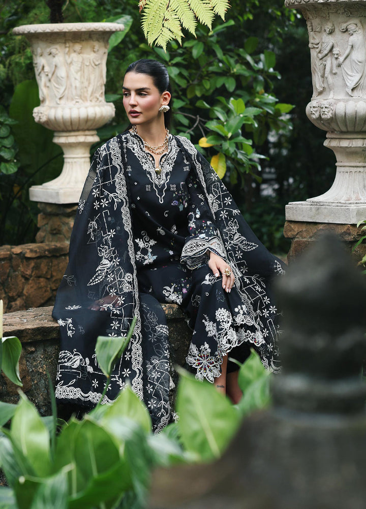 Q Line by Qalamkar Unstitched Chikankari Embroidered Lawn 3 Piece Suit QLK26UQL RP-07 OBSIDIAN - Summer Collection