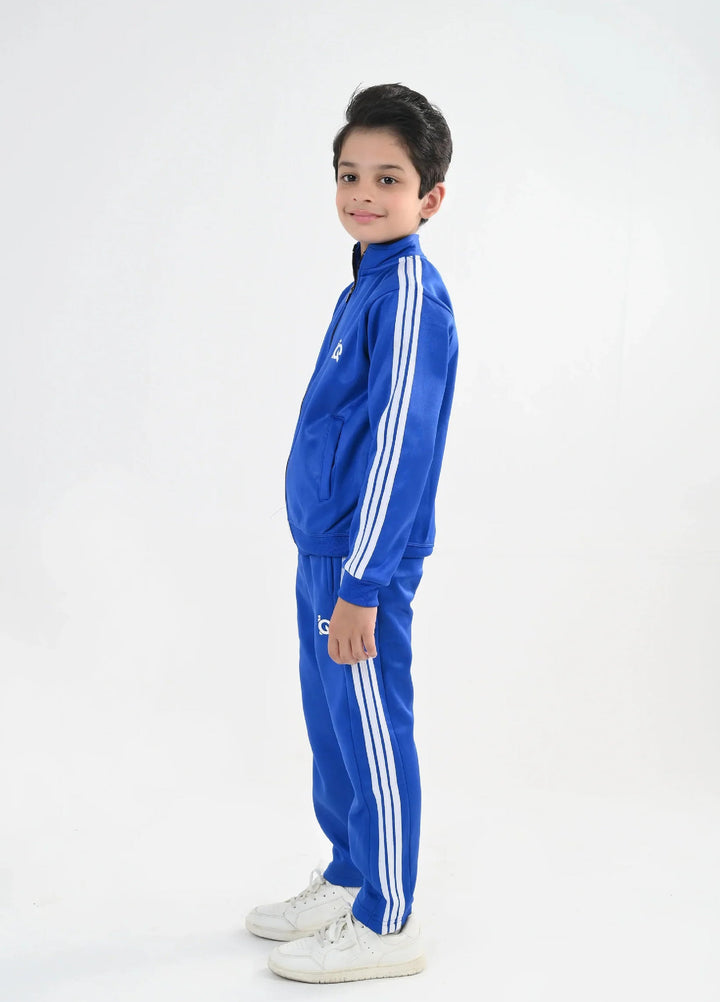 IQ Exclusive Kids Track Suit Fleece 2 PieceElite Blue Tri Line-Unisex Kids - Winter Collection