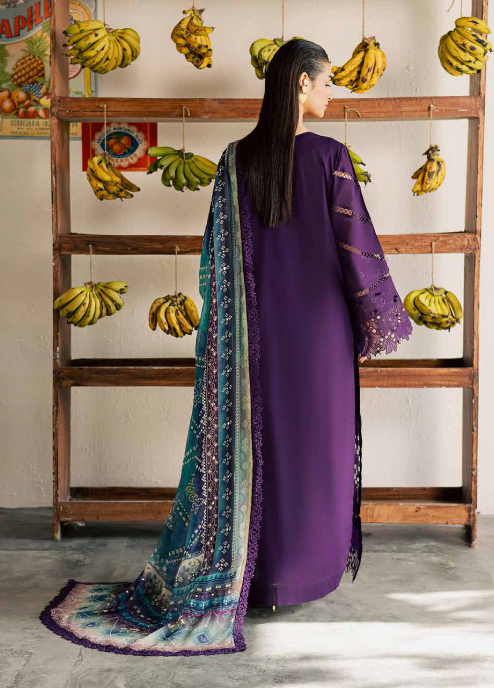 Bazar by Nureh Unstitched Chikankari Lawn 4 Piece Suit NU26UNL NE-253 - Eid Collection