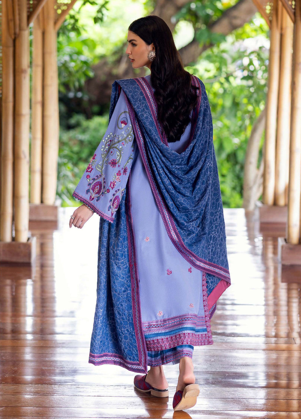 Symphony Hemline by Mushq Unstitched Karandi Embroidered 3 Piece MU25SK River Hush - Winter Collection