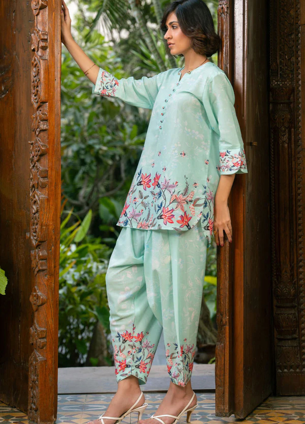 Nairah Women Pret Printed Arabic Lawn Suit NAH26PN Mint Bliss - Spring Collection