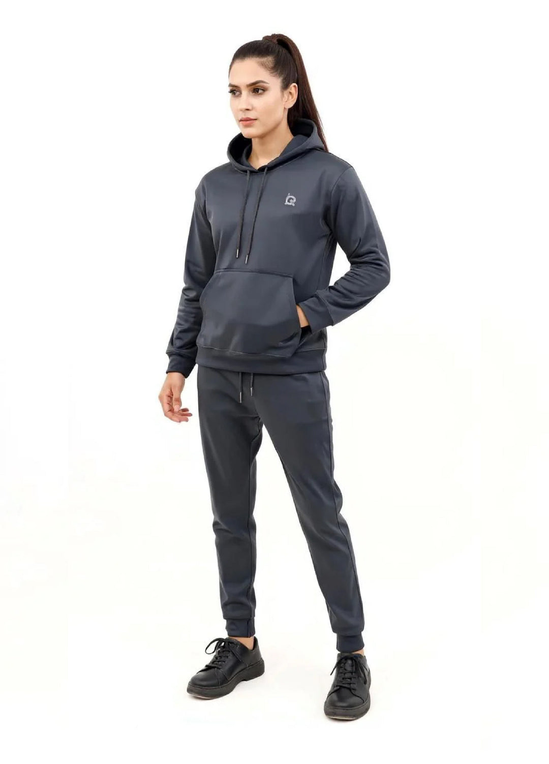 IQ Exclusive Women Winter Track Suit W-Graphite Hoodie Tracksuit