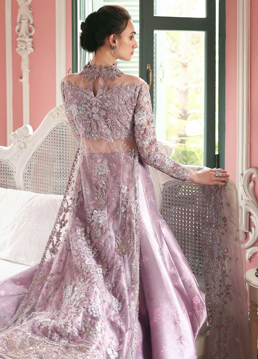 The Muse by Mushq Unstitched Net Embroidered Suits 3 Piece MU26TM Valerie - Wedding Collection