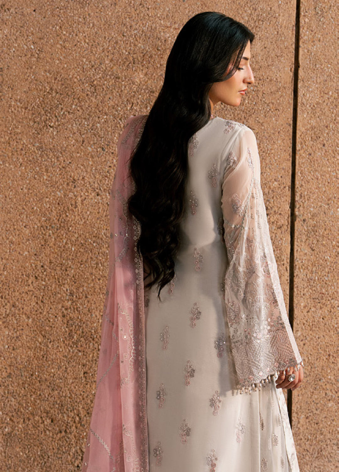 Lazawal by Lavish Premium Unstitched Embroidered Chiffon 3 Piece Suit LVP26UCL Pink Elegance - Festive Collection