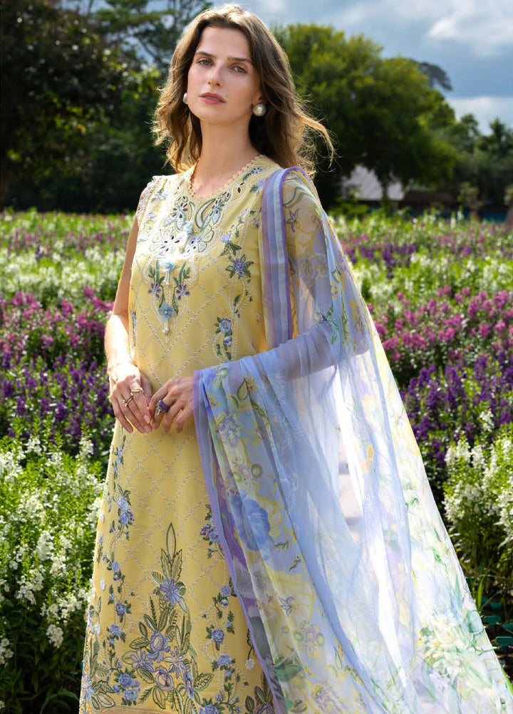 The Secret Garden by Mushq Hemline Unstitched Lawn 3 Piece Suit MU26USG D-13A Sunlit Meadow - Summer Collection