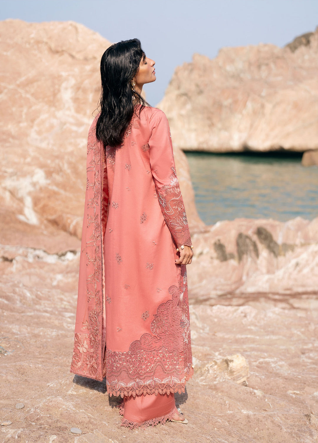 Florent Unstitched Embroidered Luxury Lawn 3 Piece Suit FL26UL FL-7B - Festive Collection