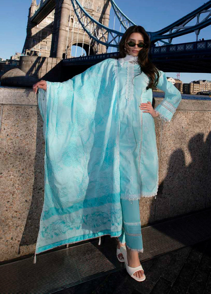 AL Zohaib Dhagakari Unstitched Embroidered Lawn 3 Piece Suit AZ26UD D-8 - Summer Collection