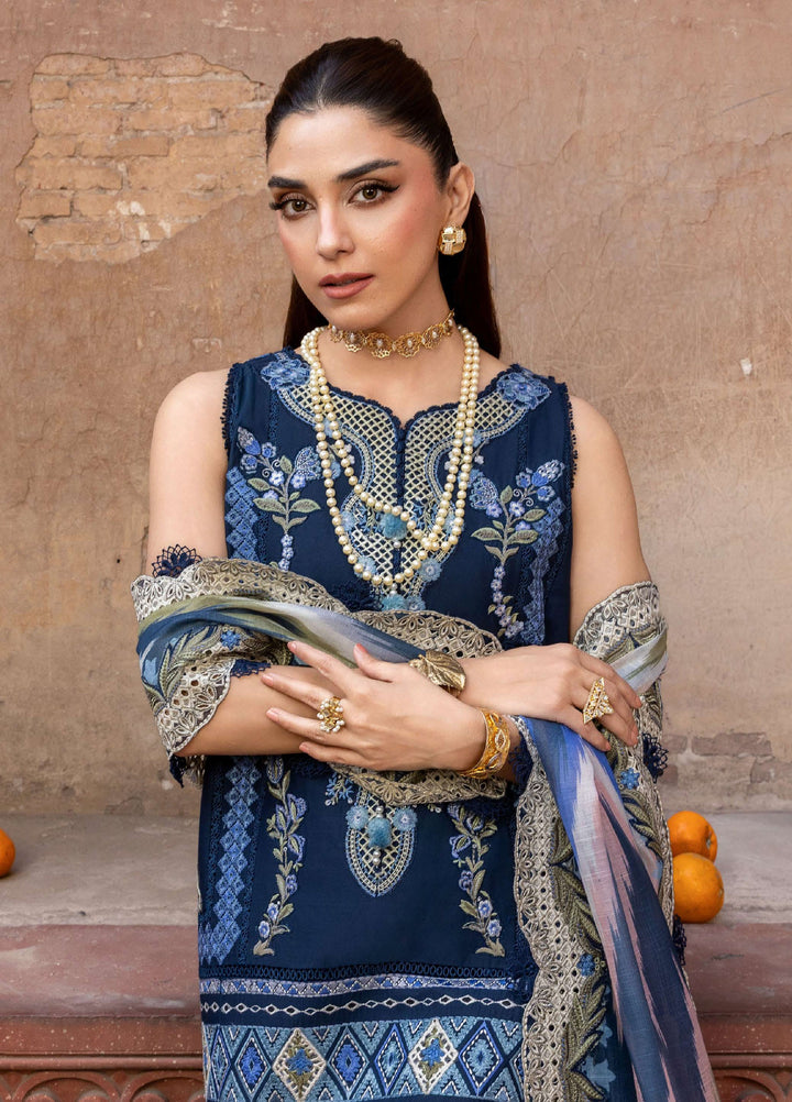 Saira Shakira Unstitched Embroidered Lawn 3 Piece Suit SSR26ULE SS-008B - Eid Collection