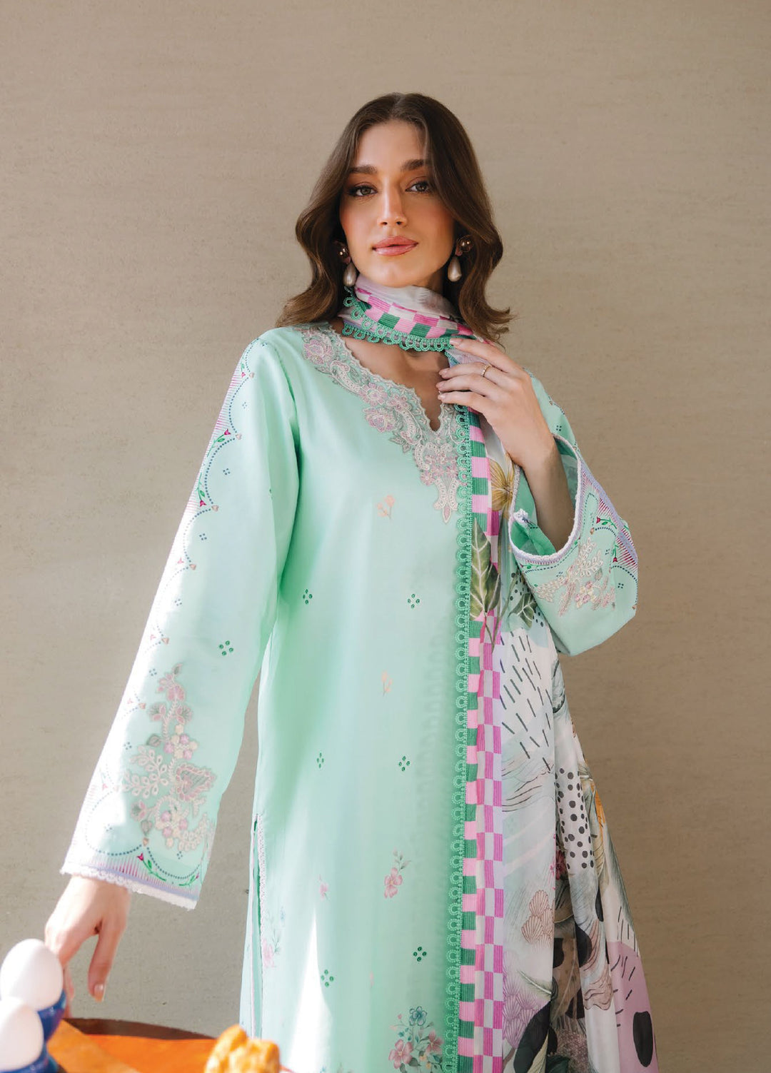 Afsanah by Seran Unstitched Embroidered Lawn 3 Piece Suit SN26UAL D-14 Elaya - Summer Collection