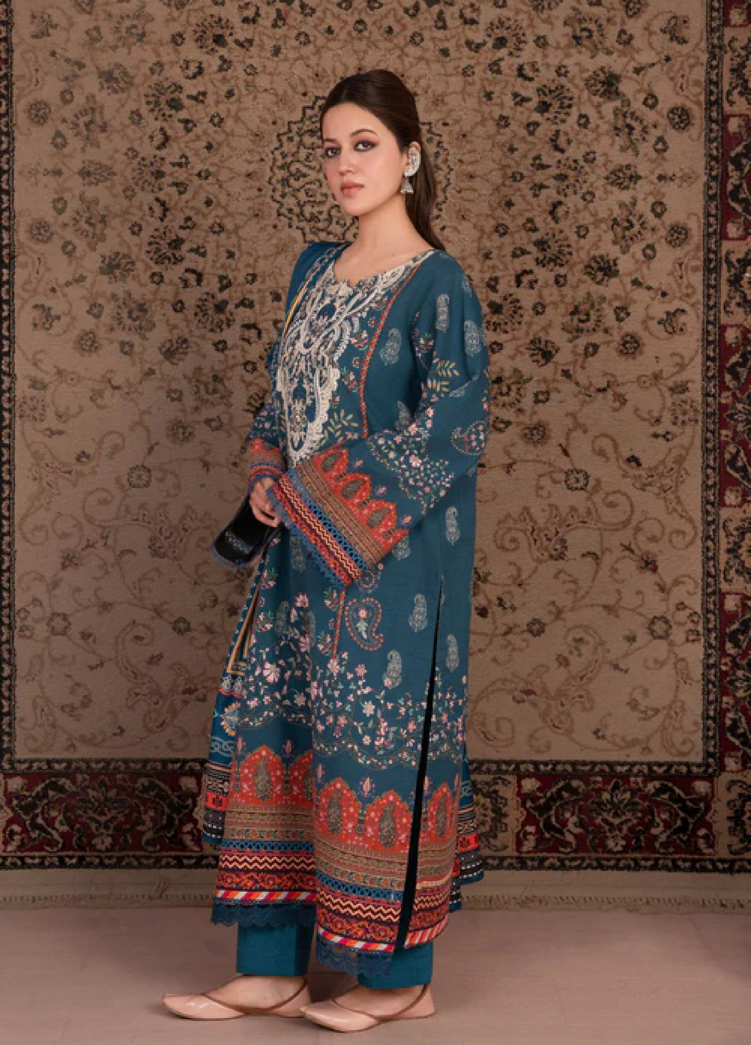 Jugnu by Chandan Nagri Women Pret Embroidered Khaddar 3 Piece Suit Denali - Winter Collection