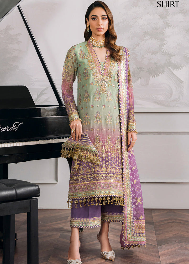 Chantelle by Baroque Unstitched Chiffon Embroidered Suits 3 Piece BQ25FC CH12-08 - Festive Collection