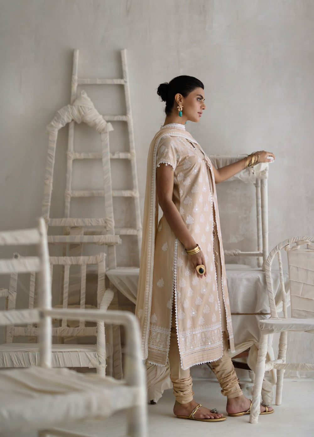 The Luxe by Gul Ahmed Unstitched Embroidered Lawn 3 Piece Suit GA26ULL Apricot Orchid PM 62082 - Casual Collection