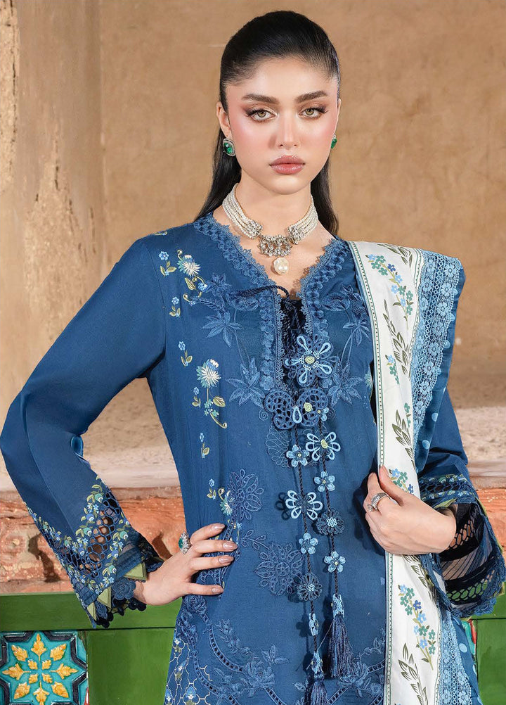 Bloom by Saira Shakira Unstitched Embroidered Lawn 3 Piece Suit SSR26ULB LILY-02B - Eid Collection