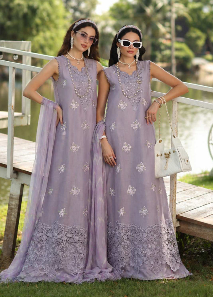 Noor Luxe by Saadia Asad Unstitched Embroidered Lawn 3 Piece Suit SA26ULNE D4 - Eid Collection