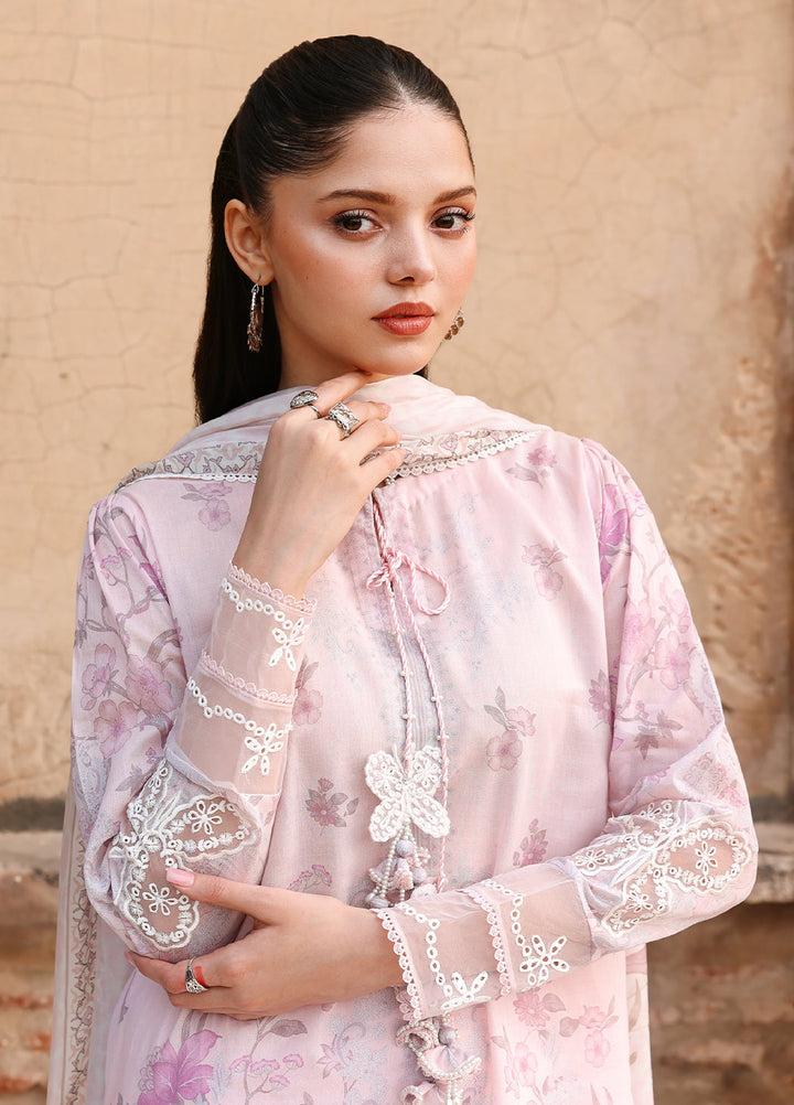 Cross Stitch Unstitched Embroidered Premium Lawn 3 Piece Suit CS26UCPL D12 CELESTE FLORA - Eid Collection