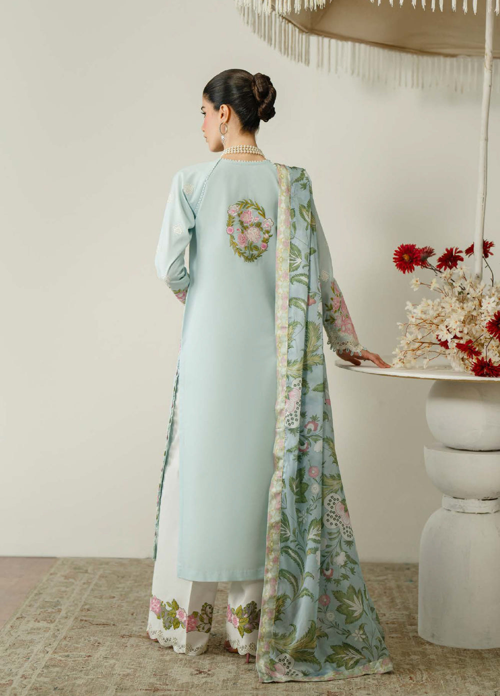 Blooming Flower by Zariya Unstitched Embroidered Lawn 3 Piece Suit ZRY26ULB IDALIA ZB-60107 - Festive Collection