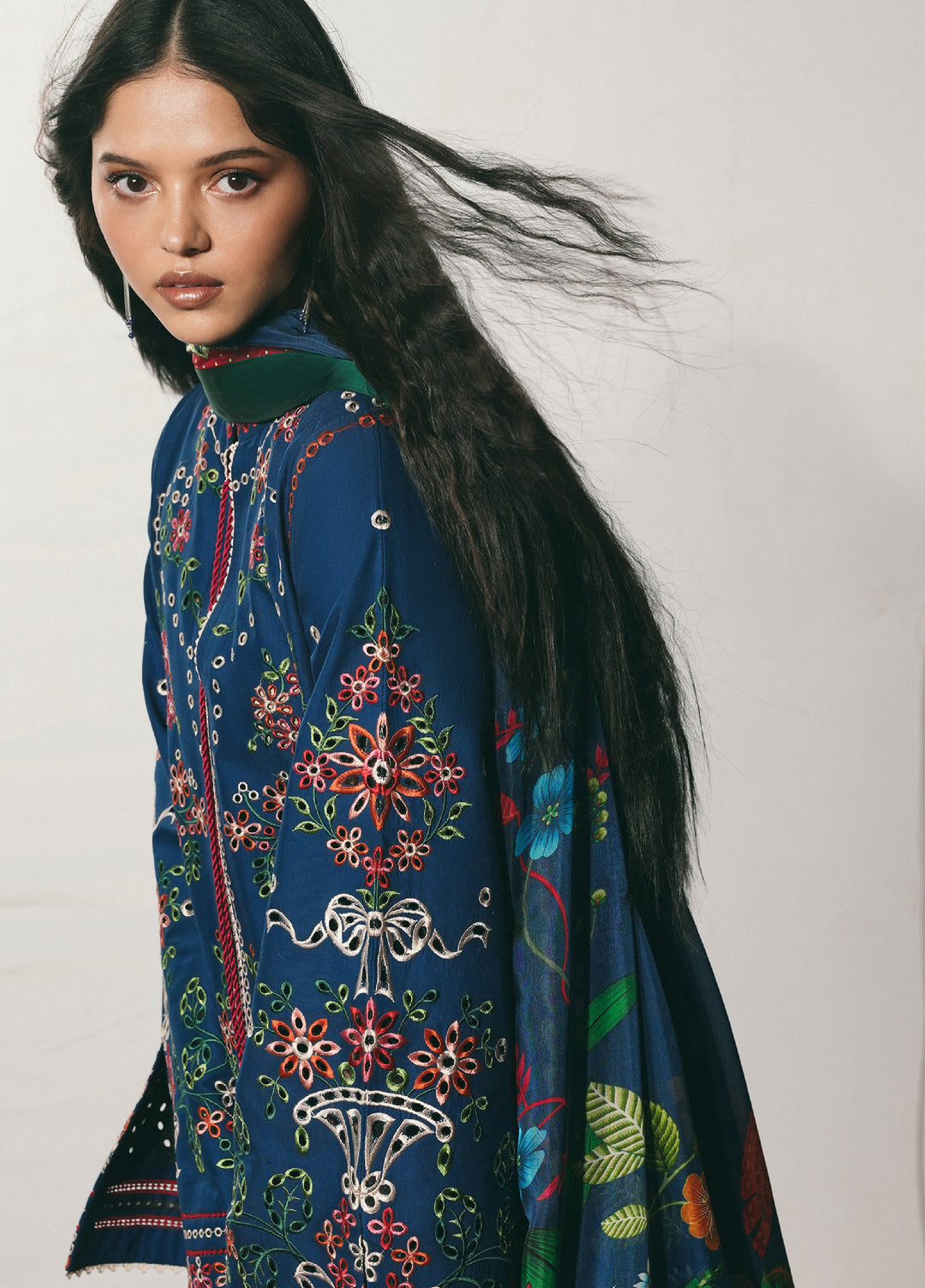 Jugnu by Hussain Rehar Unstitched Embroidered Cotton 3 Piece Suit HR26UJC PEROZ - Festive Collection