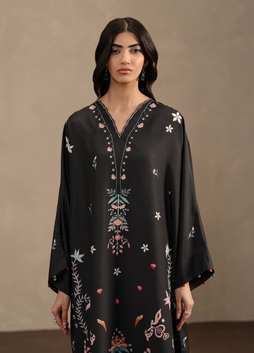 Seran Women Pret Printed Poly Cambric Kaftaan SN26PK D-4 Noctiva - Casual Collection