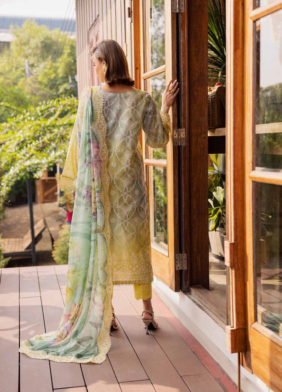 Gardenia by Nureh Unstitched Embroidered Lawn 3 Piece Suit NU26UGL NSG-207 - Summer Collection