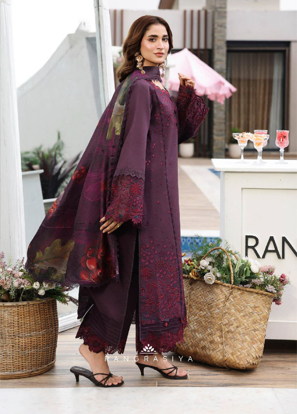 Florence by Rang Rasiya Unstitched Embroidered Lawn 3 Piece Suit RR26ULF Arezou - Festive Collection