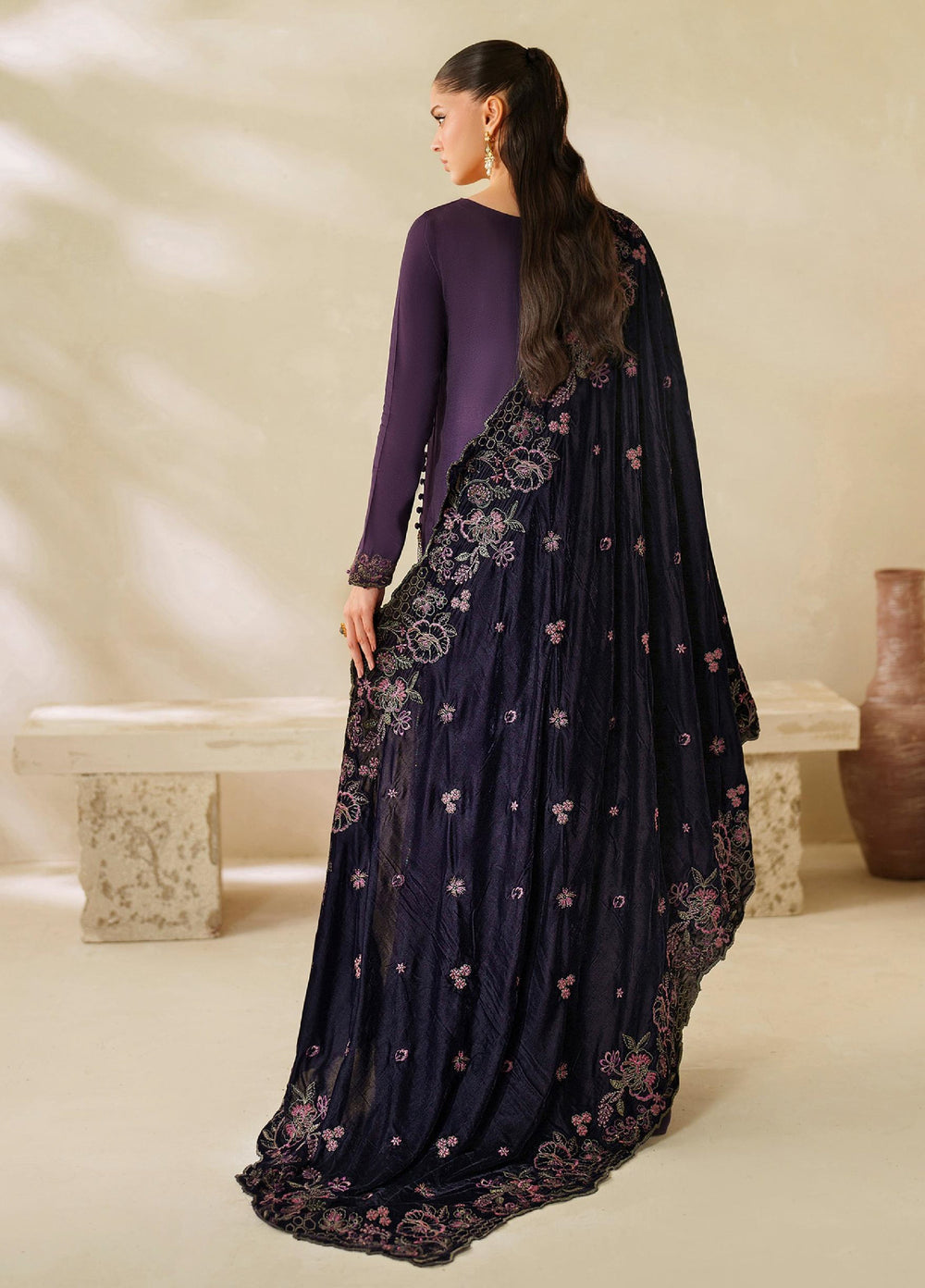 Zarif Unstitched Embroidered Raw Silk Suits 3 Piece ZRF25UF  ZRF-VS-04 - Festive Collection